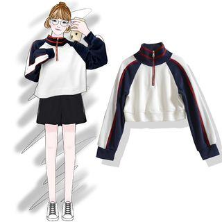 Mock-neck Half-zip Overhead Jacket