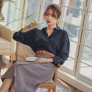 Half-placket Chiffon Shirt