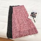 Floral Printed Chiffon Midi A-line Skirt