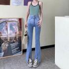High-waist Split Gradient Jeans