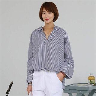 Cross-strap Back Striped Shirt