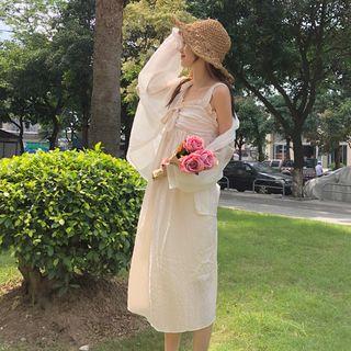 Wide-strap Midi Dress