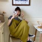 Plain Short-sleeve T-shirt / Loose-fit Jumper Dress