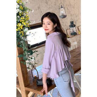 Ruffle-back Sleek Shirt