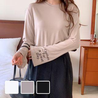 Bell-sleeve Letter T-shirt