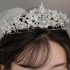 Faux Pearl Wedding Tiara Without Veil - Silver - One Size