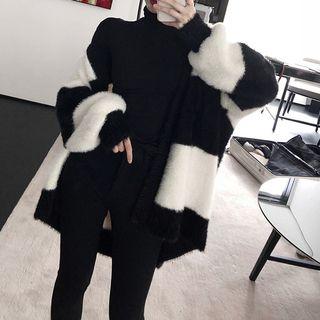 Set: Panel Cardigan + Turtleneck Top