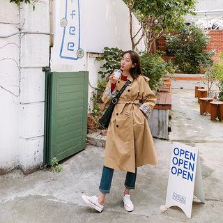 Belted Cotton Long Trench Coat