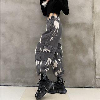 Printed Jeans Gray - One Size