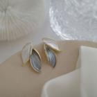 Leaf Glaze Alloy Earring 1 Pair - Silver & Gold - One Size