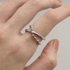 Layered Stainless Steel Ring 1pc - Jz165 - Silver - One Size