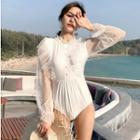 Lace-sleeve Swimsuit