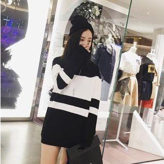 Color-block Long Pullover