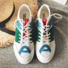 Colored Panel Canvas Lace-up Shoes