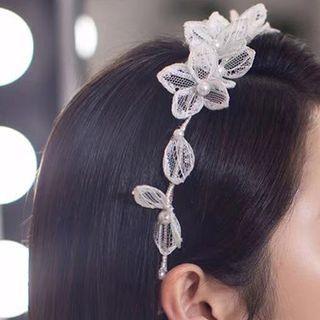 Wedding Lace Bow Headband / Earring