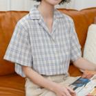 Plaid Short-sleeve Shirt Plaid - One Size