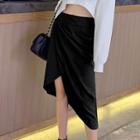 Irregular Hem High-waist A-line Skirt