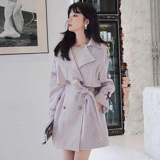 Double-breasted Tweed Trench Coat