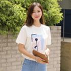 Graphic-printed Letter-l Me T-shirt
