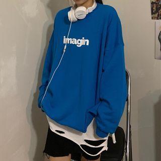 Lettering Long Sleeve Sweatshirt / Sweatpants