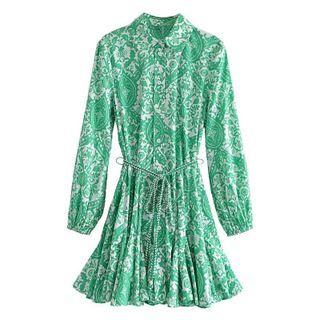Floral Mini A-line Shirt Dress