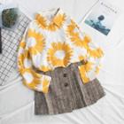Floral Print Long-sleeve Shirt Yellow - One Size