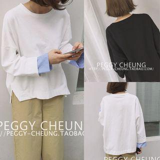 Mock Two-piece Long Sleeve T-shirt