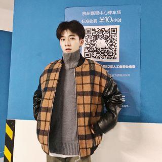 Patchwork Plaid Wool Jacket