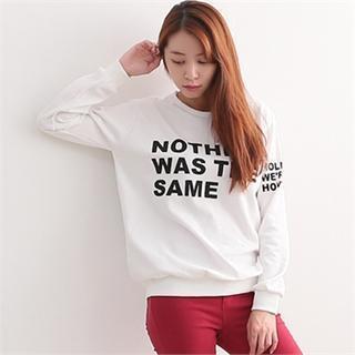 Crew-neck Lettering Sweatshirt