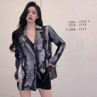 Tie-dyed Loose Light Shirt Gray - One Size