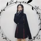 Long-sleeve Top / Zipped Suspender Skirt
