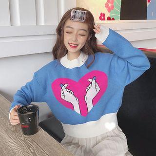 Heart Hand Gesture Sweater As Shown In Figure - One Size