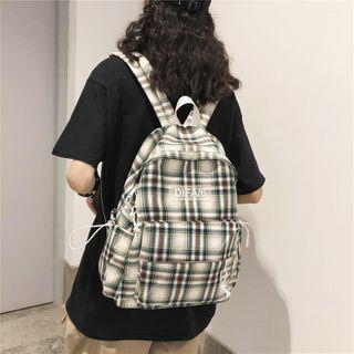Plaid Cotton Zip Backpack