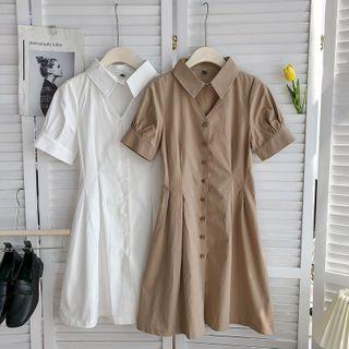 Breasted Lapel Long-sleeve Shirtdress