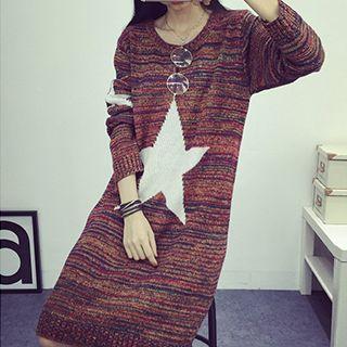 Long-sleeve Star Knit Dress