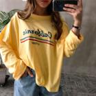 Lettering Long-sleeve Oversized T-shirt