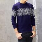 Patterned Sweater / Plain Shirt / Set
