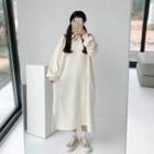 Long-sleeve Sailor Collar Midi Pullover Dress