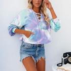 Tie-dyed Lace-up Hoodie