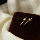 Star Sterling Silver Earring 1 Pair - Gold - One Size