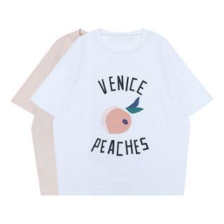 Peach Print Short Sleeve T-shirt