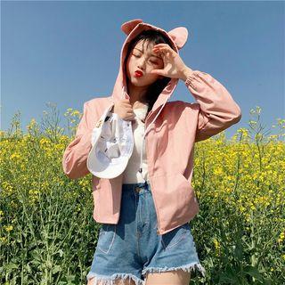 Rabbit Ear Accent Zip Hooded Jacket
