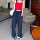High Waist Wide Leg Pants / Cropped Camisole Top