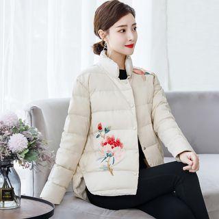 Flower Embroidered Padded Jacket