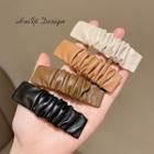 Faux Leather Ruched Hair Clip