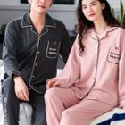 Couple Matching Loungewear Set : Long-sleeve Lettering Top + Pants