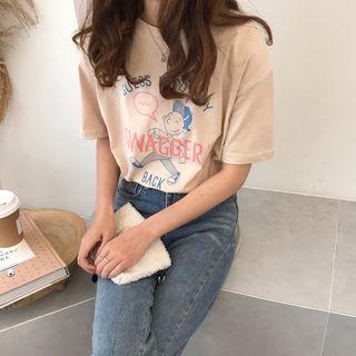Short-sleeve Crew-neck Print T-shirt