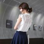 Lace-panel Ruffled Blouse