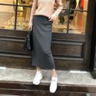 Straight-fit Midi Knit Skirt