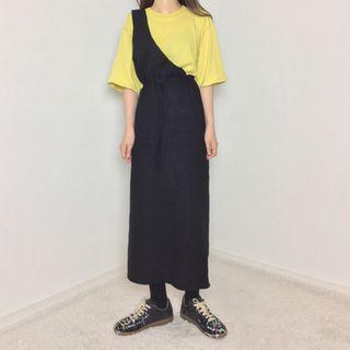 Plain Elbow-sleeve T-shirt / Midi Jumper Dress